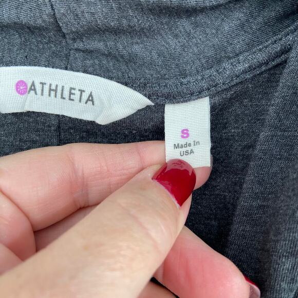 Athleta Duet Wrap Surplice Dress Size S Gray Sleeveless Stretch Knit Bodycon - Picture 5 of 13